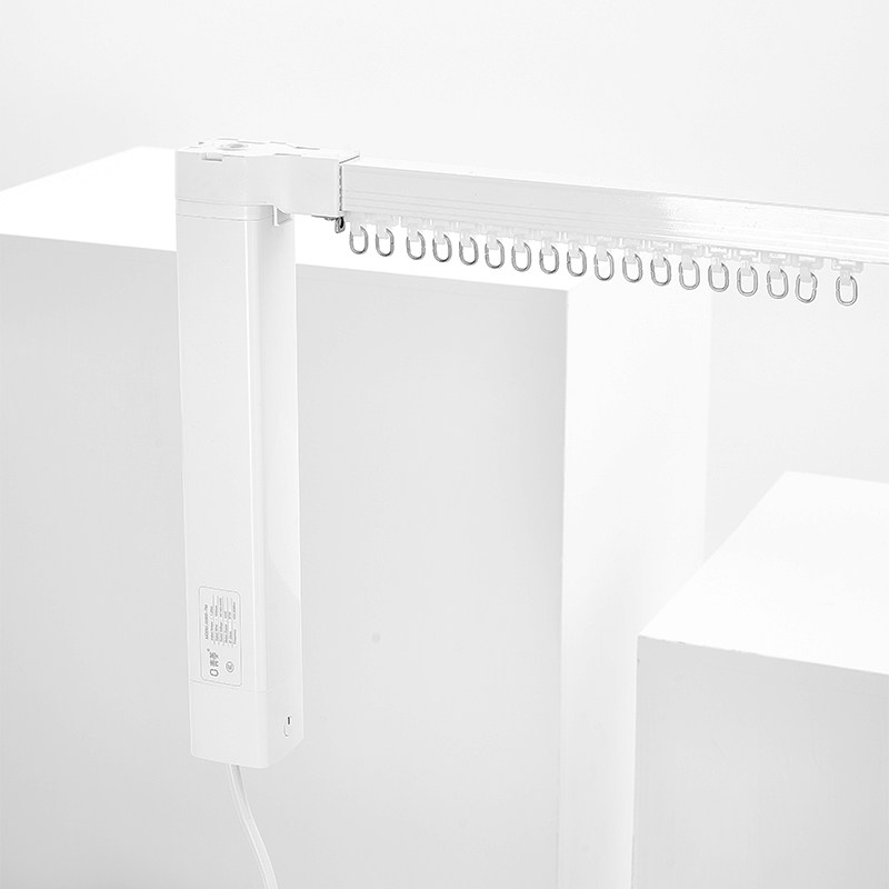 木白电动窗帘轨道青菱q电机智能遥控定时语音控制全自动双轨道家