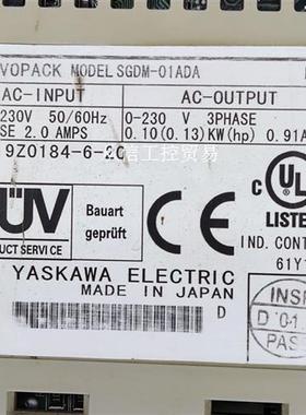 安川伺服驱动器   SGDM-01ADA拆机件,实物拍摄、成