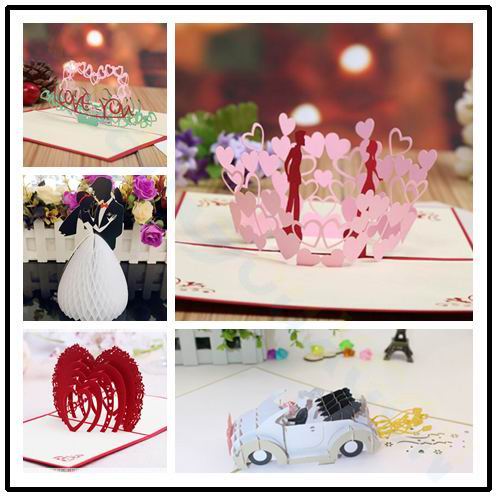 3d立体恋人结婚邀请函婚礼请帖请柬浪漫七夕情人节表白求婚贺卡