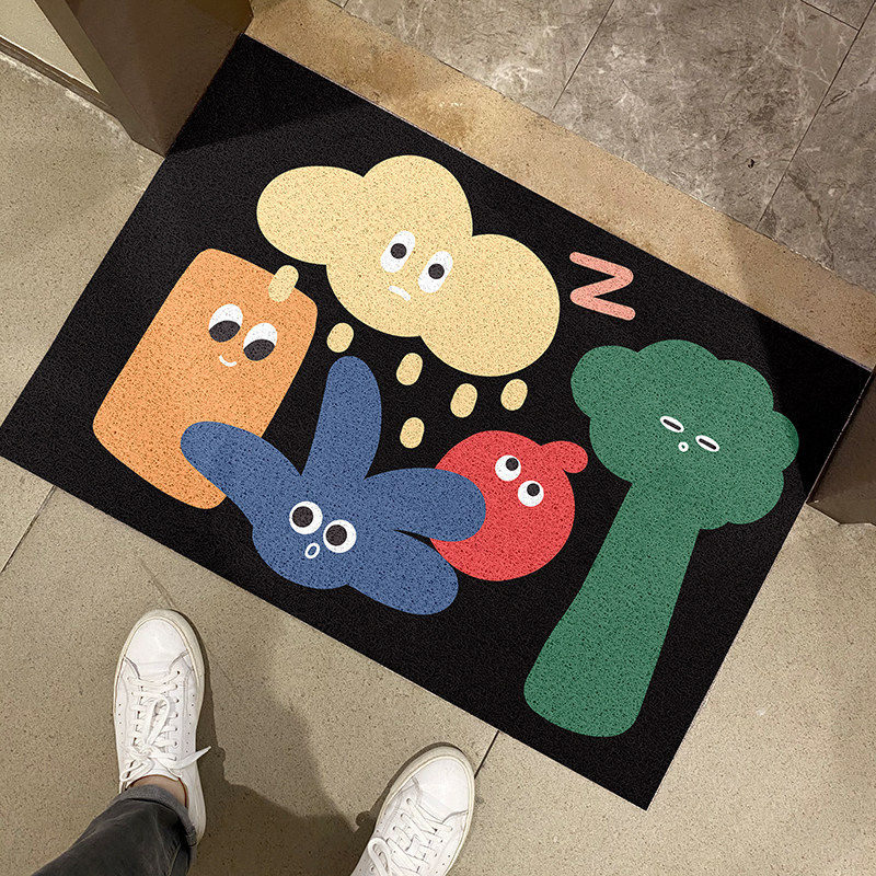 入户门地垫丝圈加厚玄关耐脏可裁剪脚垫塑料刮泥蹭土垫进门垫黑色,居家布艺,入户地垫,淘宝优惠券,粉丝福利购,淘宝优惠卷