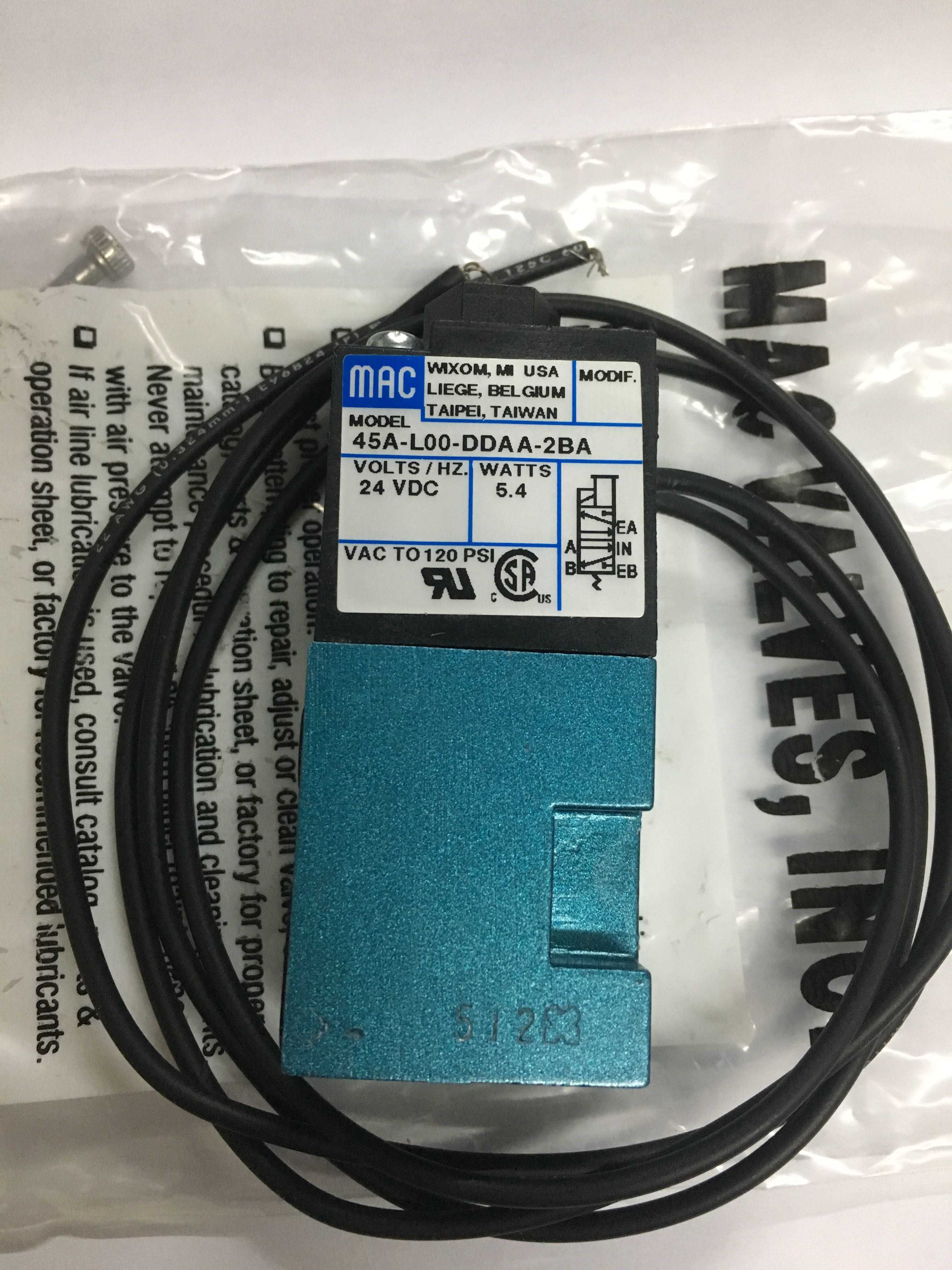 MAC高频电磁阀45A-L00-DDAA-2BA全新原装正品DC24V当天发货