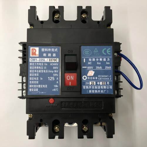询价原装正品CM1-225L/3370C 3P 125A欠压带辅助常熟开关厂塑壳断