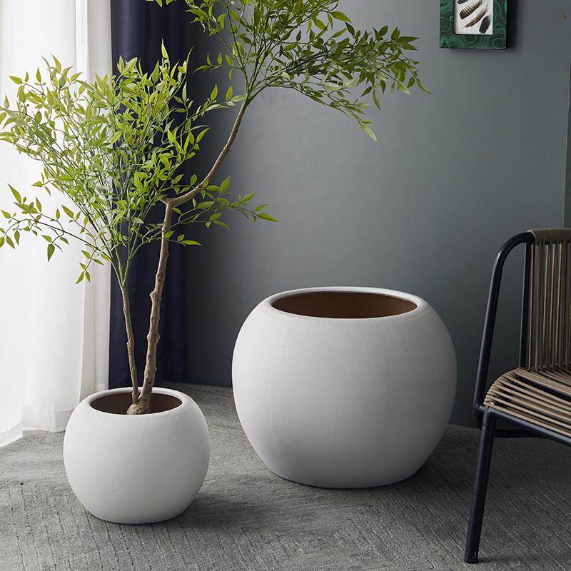 特大号陶瓷花盆白色大圆球家居创意摆件种树酒店仿真绿植花盆大型,床上用品,蚊帐,淘宝优惠券,粉丝福利购,淘宝优惠卷