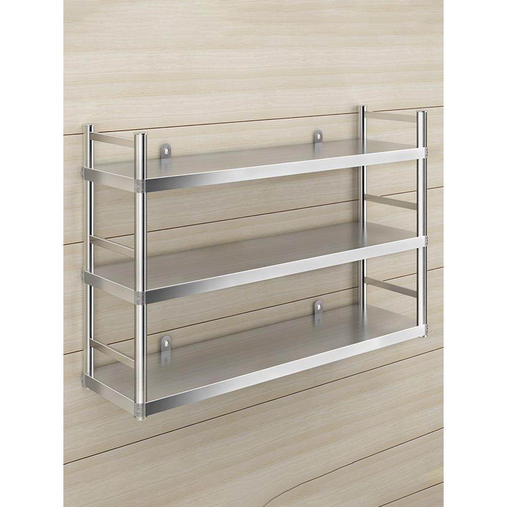 不锈钢吊架厨房置物架3层微波炉挂式墙壁上调料架2饭店收纳货架子