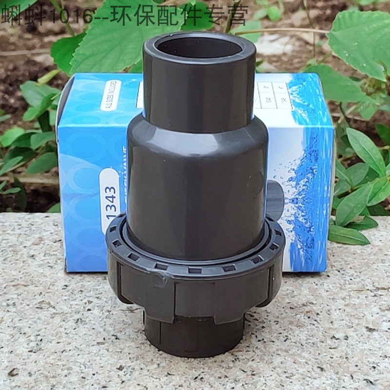 直插/法兰式灰色DN15/20/25/32/40UPVC塑料止回阀/单向阀逆止阀门 - 实物图