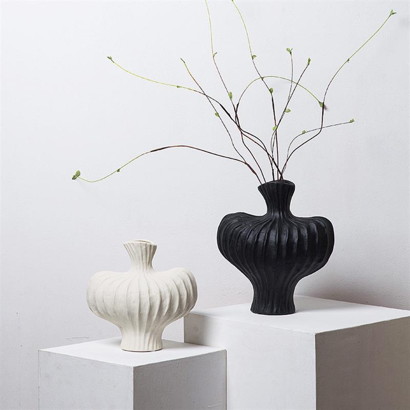 高级感小众客厅玄关电视柜桌面插花侘寂风陶瓷花瓶软装装饰品摆件