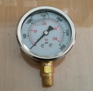 液压表 油压表 61MM 耐震压力表 yN60 0-200bar 3000psi 1/4NPT