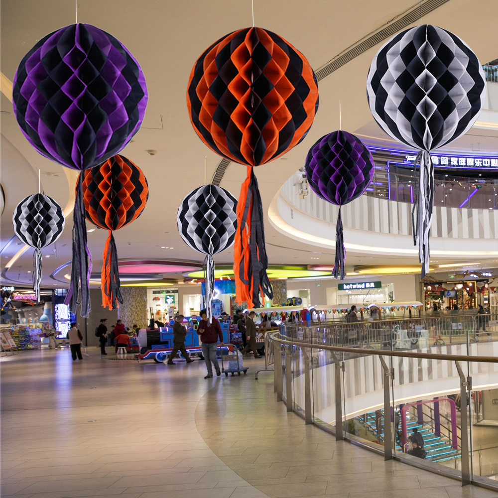 万圣节装饰黑白纸质蜂窝球挂件派对用品商场KTV挂饰吊饰场景布置,家居饰品,其他工艺饰品,淘宝优惠券,粉丝福利购,淘宝优惠卷