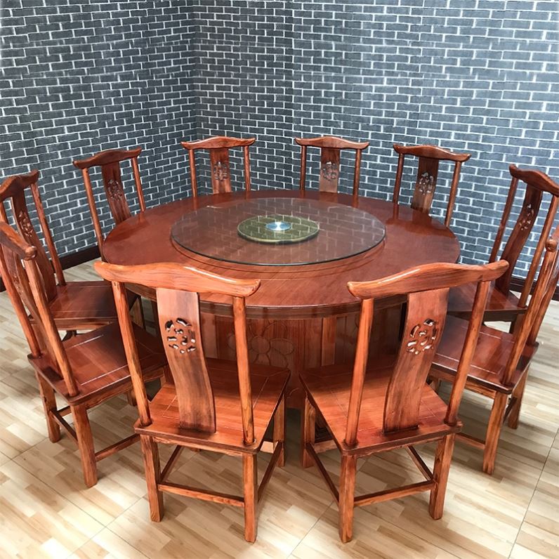 新中式电动实木转盘酒店