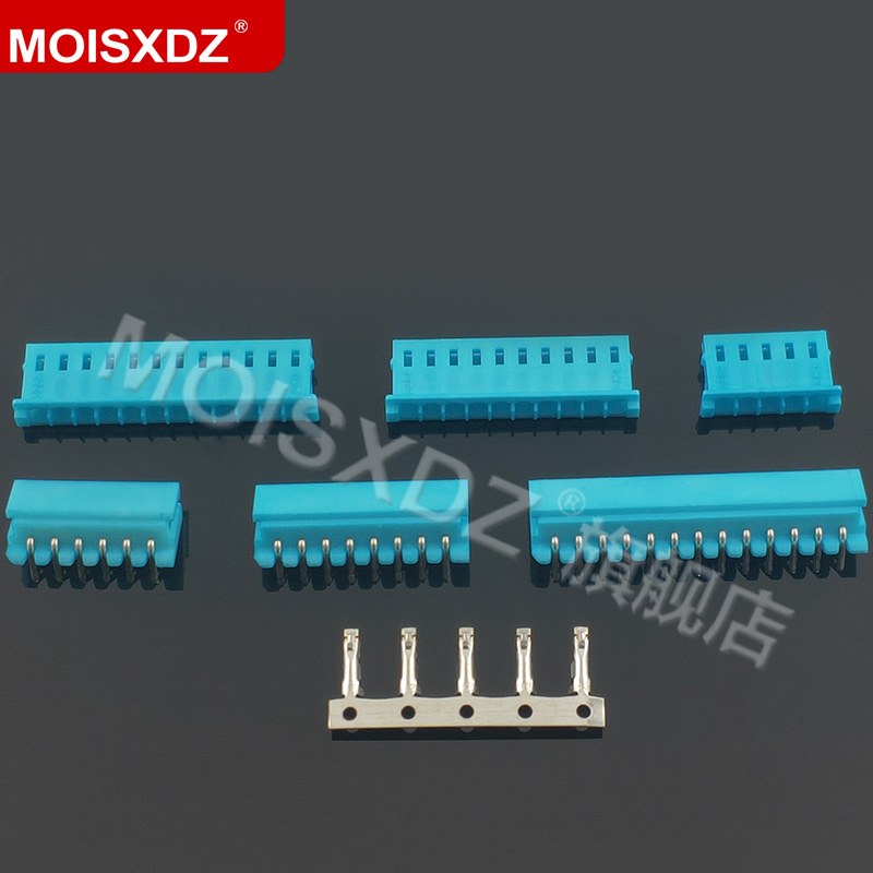 蓝色弯针胶壳端子彩连接