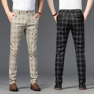 Fashion striped Trousers Men Formal Pants Office Business