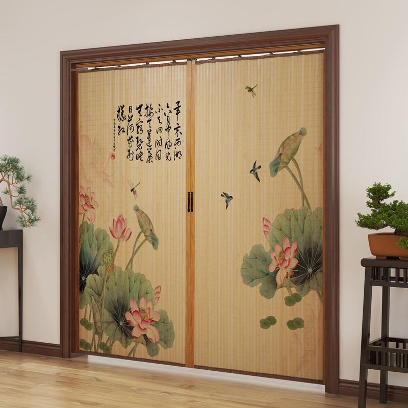 重庆竹子推拉门帘折叠隔