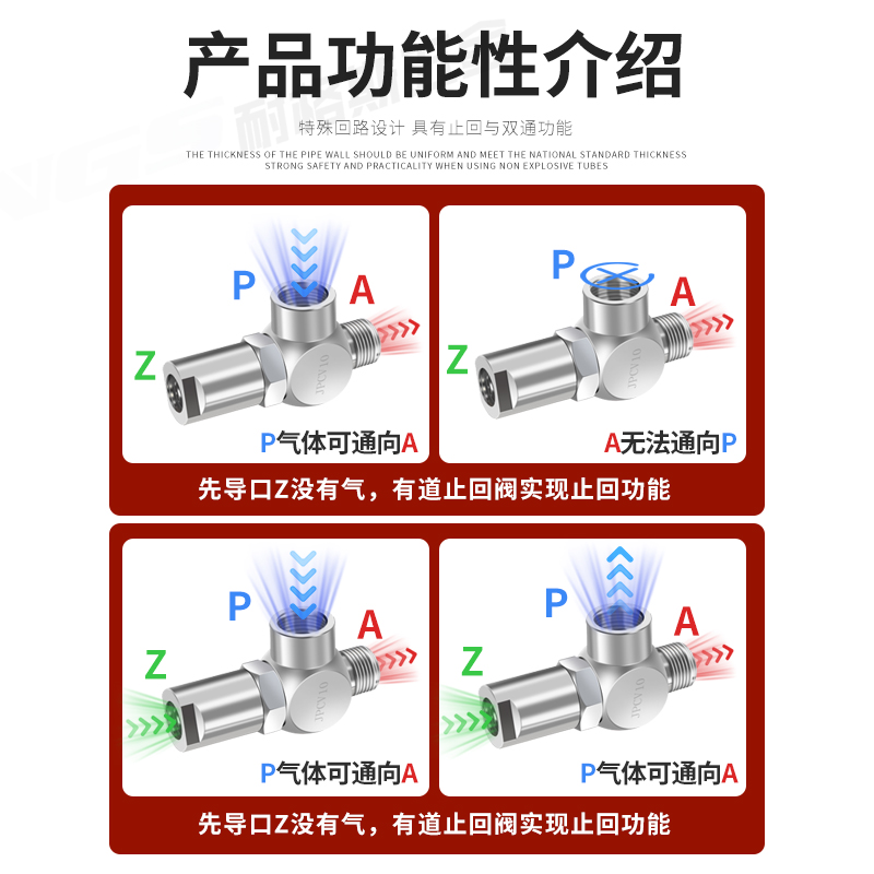 空气诱导止回阀缸锁保压