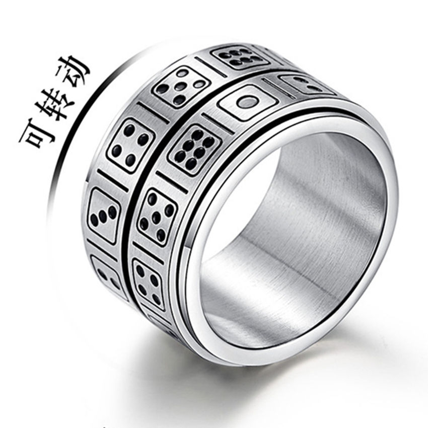 骰子戒指创意双圈可转动