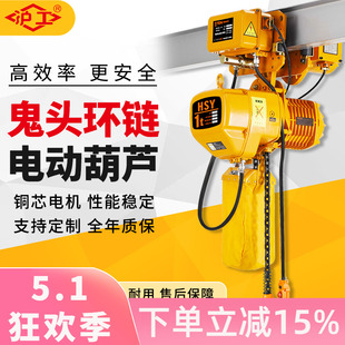 群吊起重行车吊机链条式 沪工环链电动葫芦380v鬼头款 倒链提升机