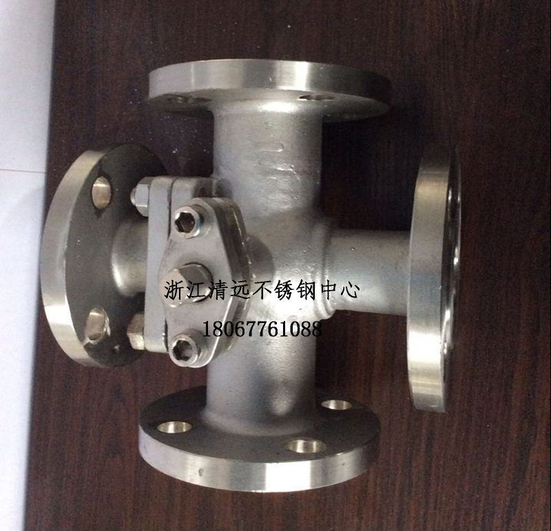 不锈钢法兰四通球阀全尺