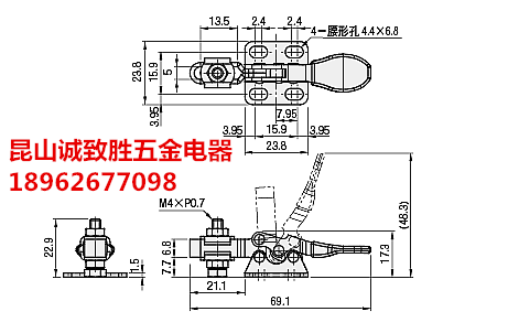 工装 快速夹钳 夹钳 快速夹具 水平式 替代米型肘夹MC01