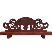 实木血檀镂空雕刻折扇底座