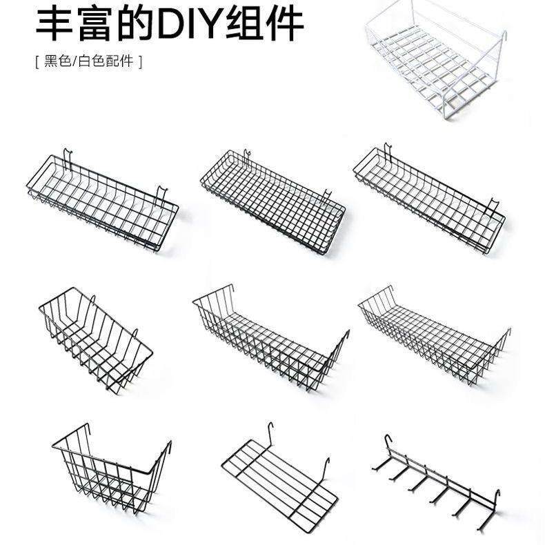 免打孔挂篮勾篮带勾铁艺挂篮斜口宿舍收纳框网格挂架整理篮置物架