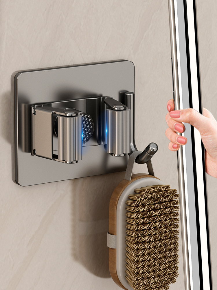 拖把架免打孔卫生间304不锈钢拖把挂钩粘钩壁挂扫把挂架收纳神器