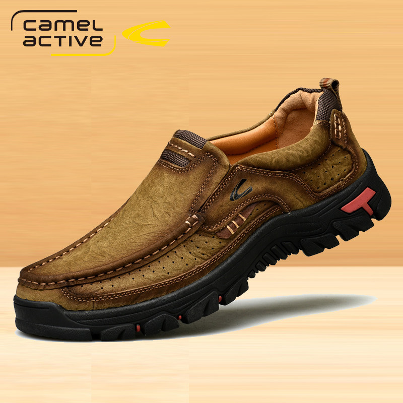 德国骆驼动感高档真皮皮鞋男士潮鞋一脚蹬套脚休闲鞋爸爸鞋厚底鞋,流行男鞋,休闲皮鞋,淘宝优惠券,粉丝福利购,淘宝优惠卷