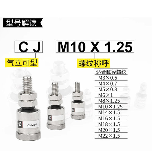 气缸浮动接头CJS-M5*0.8/M6-1/M4*0.7/M8*1.0/M10*1.25气立可型