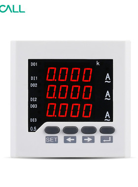 伊莱科三相数字电流表智能数显电表ELE-3AA33安培表AC5A工程96*96