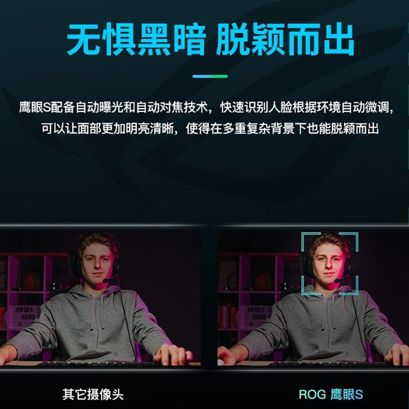 rog 玩家国度 鹰眼s外置摄像头1080p 60fps 带麦克风 高清游戏直