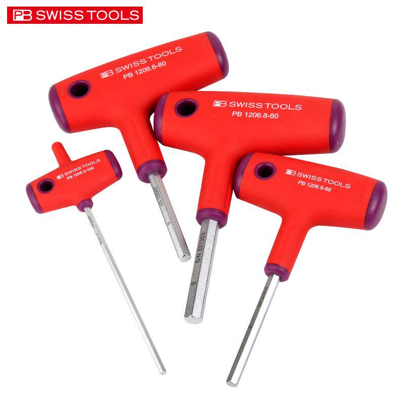 PB内六角扳手T型带手柄单个瑞士进口内六方工具六棱螺丝刀PB 1206