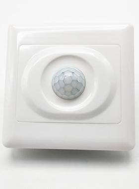 86人体红外线感应开关DC12V感应器继电器输出干接点信号24VLED灯