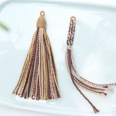 藏式风手搓棉线流苏穗子 菩提念珠手串手持挂件吊穗绳文玩DIY配饰