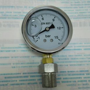 68mm 耐震压力真空表en837 直径63 螺纹m20X1.5 1bar～15bar