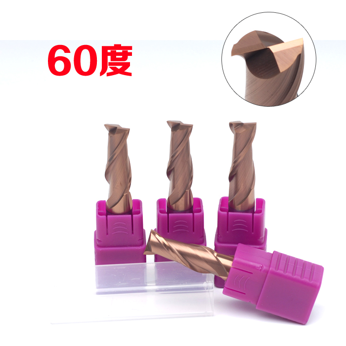 Biircory60度 2刃 双刃 键槽立铣刀 合金钨钢铣刀D10cnc专用数控