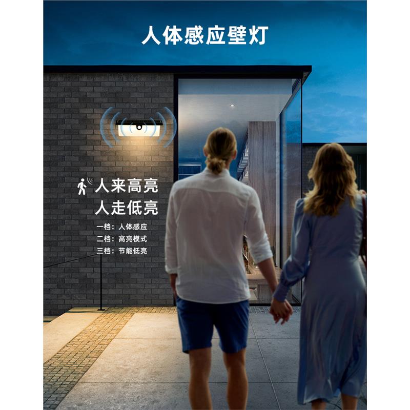 太阳能人体感应壁灯户外