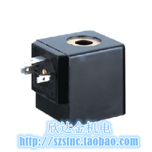 电磁阀线圈AC220V DC24V 12V内孔14.5*10MM高度43MM三插PU225水阀
