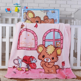 2023春秋婴儿云毯 双层加厚新生儿卡通毛毯被 双面印花毛毯子压花