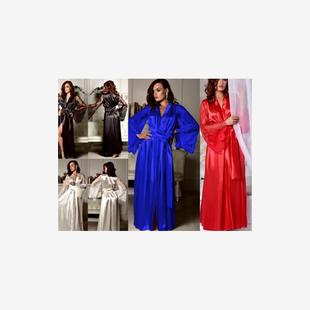 Bathrobe Kimono Babydoll Nightwear Robe Deep V Bathrobe