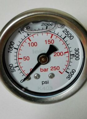 250bar 轴向耐震压力表 螺纹m14x1.5 YN-40-ZQ 3500psi Φ41-47mm