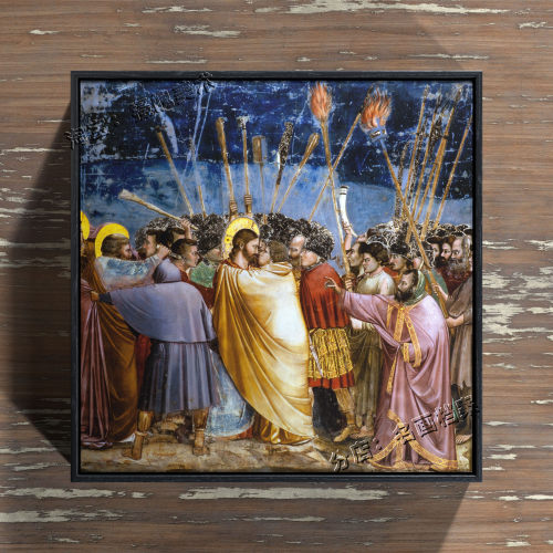 犹大之吻 The Kiss of Judas 乔托 Giotto 西方宗教绘画油画挂画