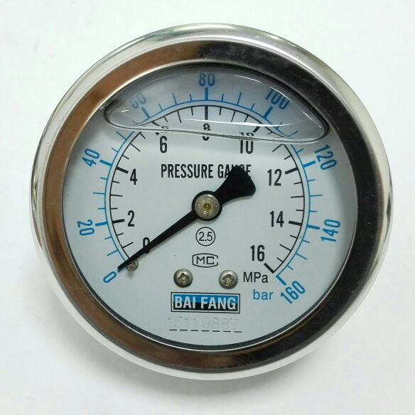 轴向耐震压力表 160bar 16mpa YN-63II ZG1/4 直径63mm