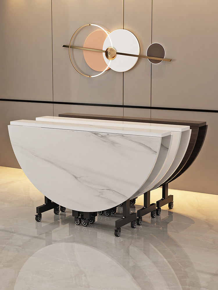 家用折叠桌大圆桌子餐桌小户型客厅超薄可移动免安装多功能吃饭桌