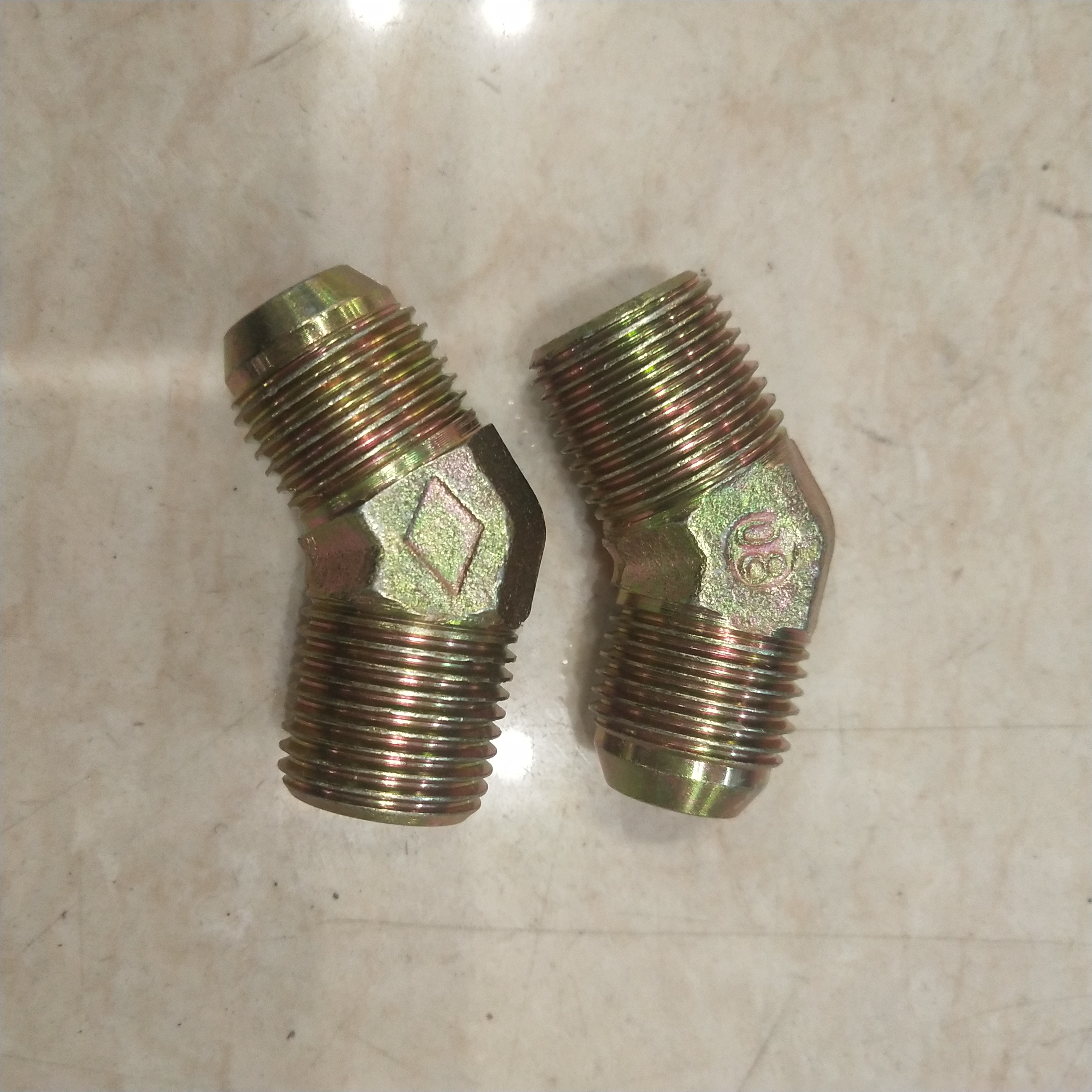 45度弯液压接头Zg1/4平—转G1/4 3/8 1/2 3/4D型135度接头02