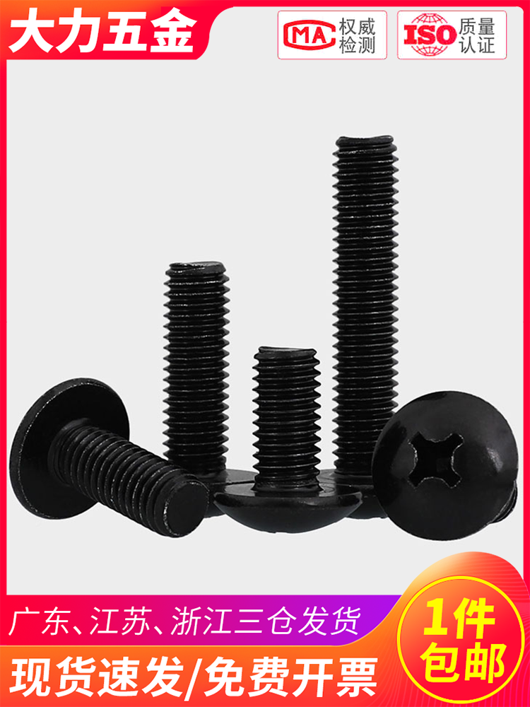 不锈钢黑色十字大扁头螺