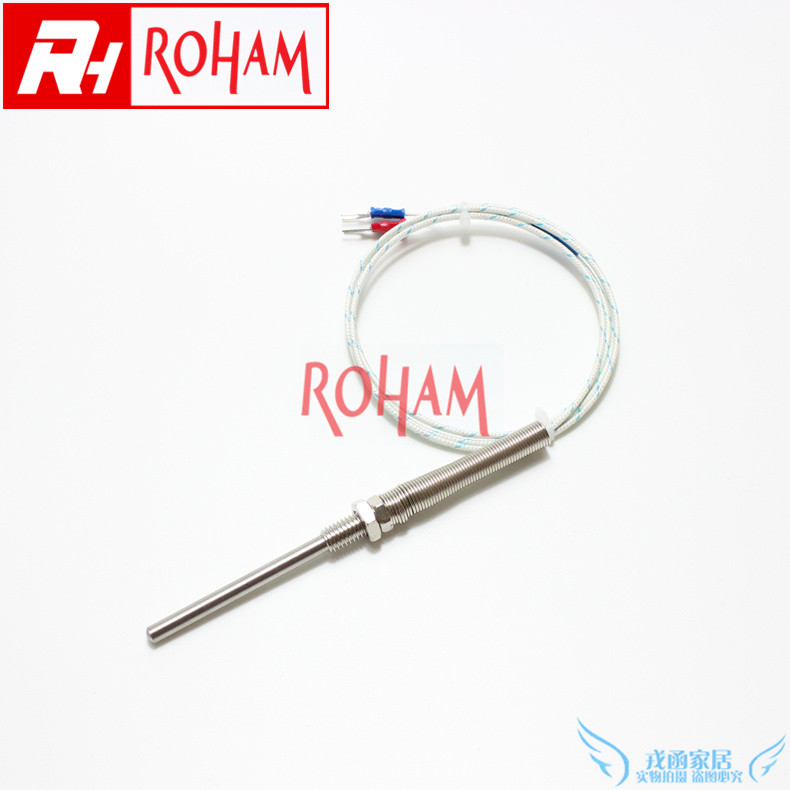 RH热电偶 玻璃纤维线K型M8螺纹固定热电偶温度探头 绝缘好
