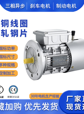 BMA/BMD三相380V断电刹车电动机YEJ8024-0.75KW电磁制动电机220V