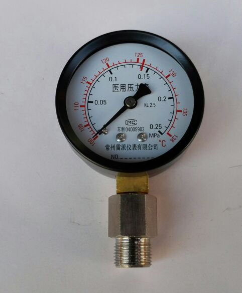 y-60压力表 压力0～0.25mpa 背面直径61.5mm 螺纹G3/8（16.4mm）