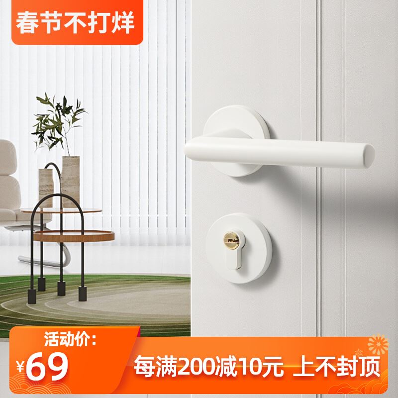 现代简约奶油白色卧室门