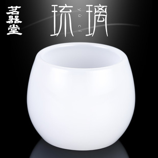 羊脂玉瓷茶杯功德杯主人杯男女士茶碗大号玻璃琉璃单酒杯功夫茶具