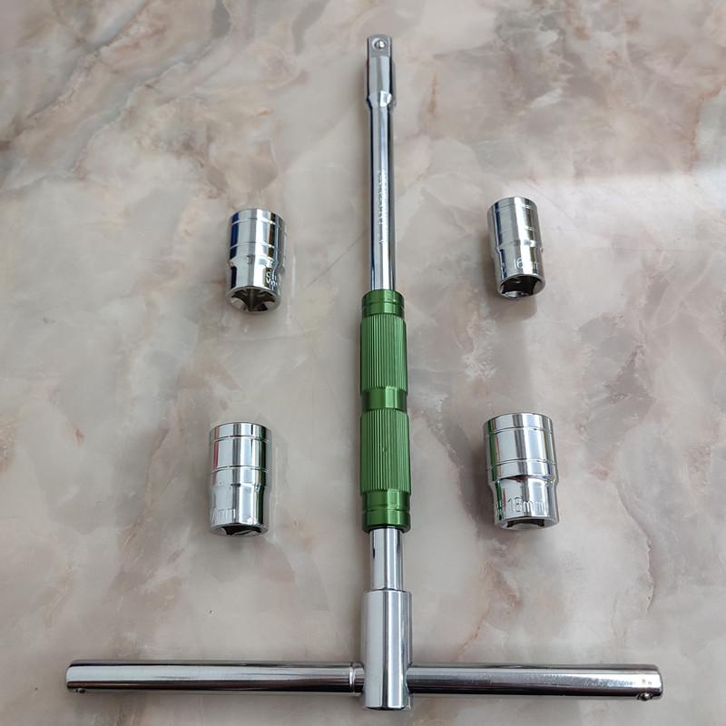 旋转省力T型扳手可换套筒头丁字加力1/2大飞板手换头功能组合套装