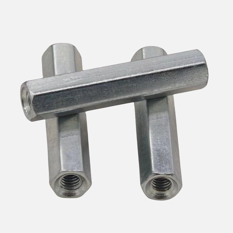 M3双通六角螺柱铁柱碳钢镀锌隔离支撑柱双内牙螺丝连接柱对边5mm